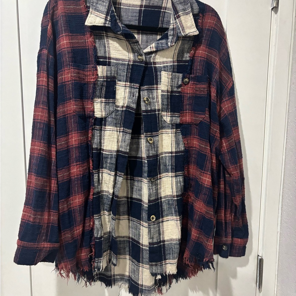 Women’s Newbrand Plaid Button-Up Shirt Jacket